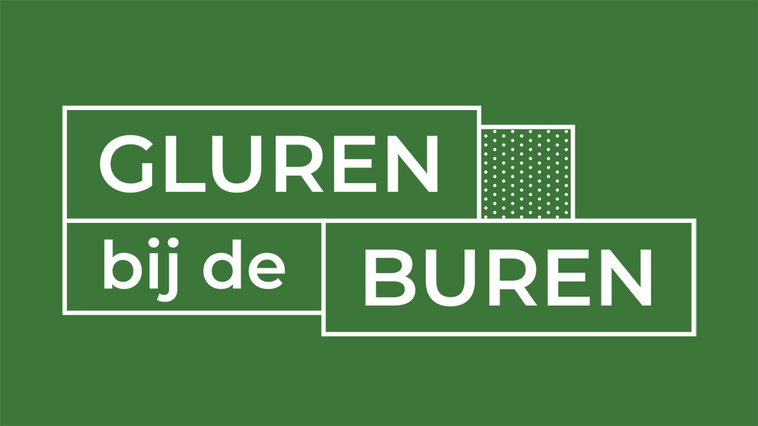 Gluren bij de buren logo op VDH groen