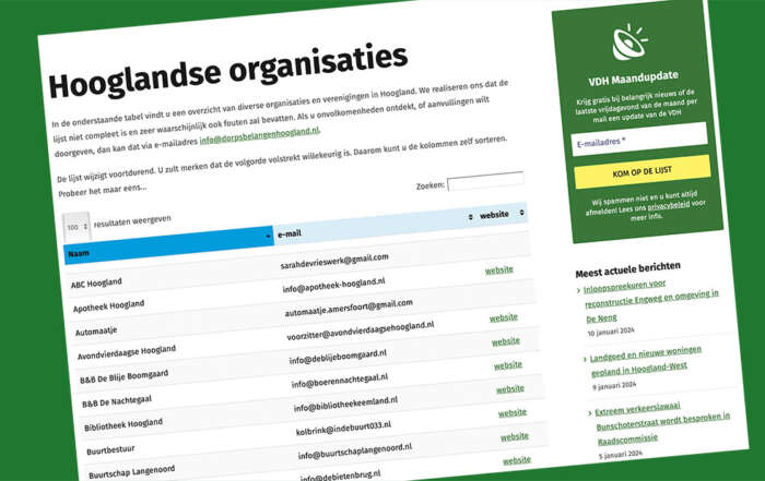 Hooglandse organisaties en verenigingen cover