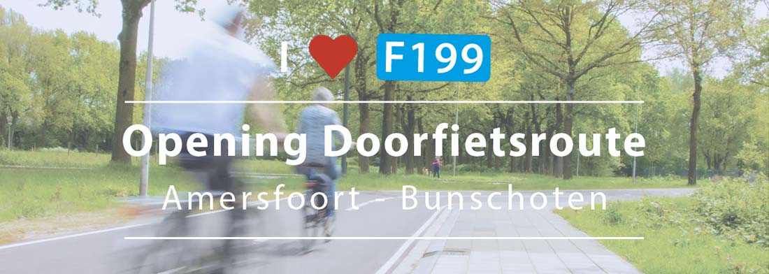 Doorfietsroute reclame poster
