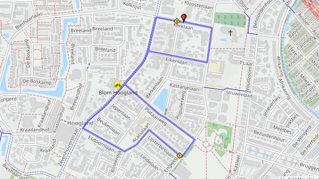 Hooglandse Dorpsloop route