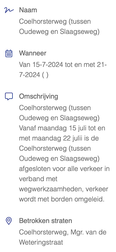 Coelhorsterweg wegwerkzaamheden Gemeente Amersfoort