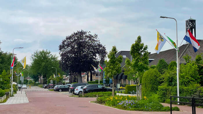 Vlaggenhouders aan de Kerklaan