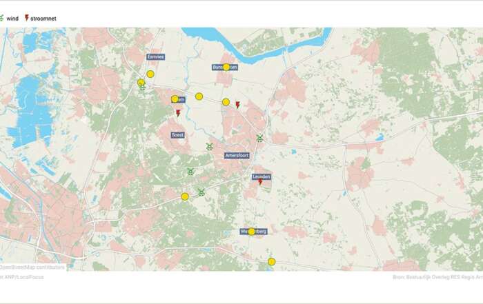 Windmolens Hoogland in plannen aan provincie Utrecht omlijnd