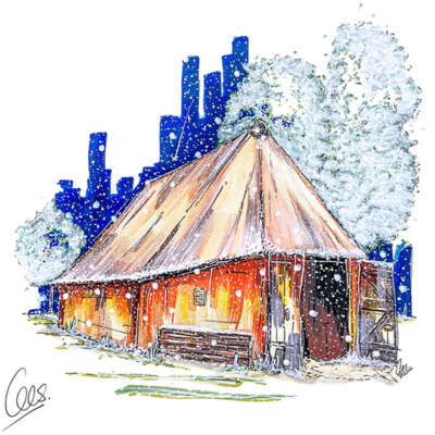 Kort Hooglands nieuws Cees van de Capelle 24-16-Schaapskooi Hoogland winter