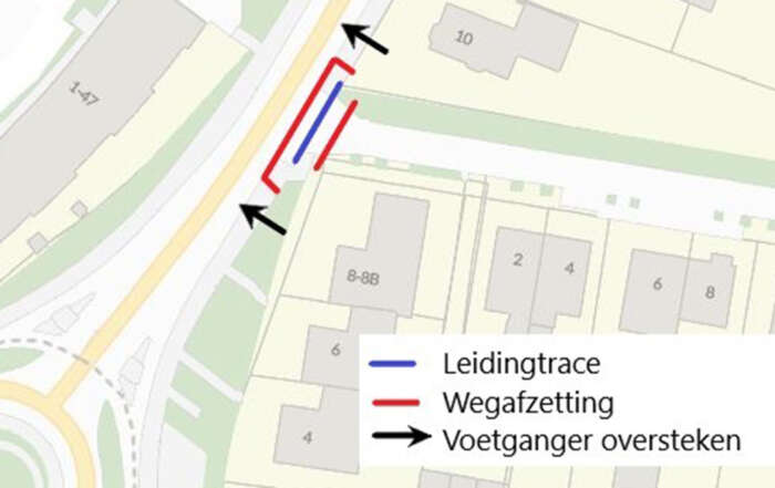 Schoonoorderlaan afgesloten oktober 2024. Illustratie met aanwijzingen voor verkeer.