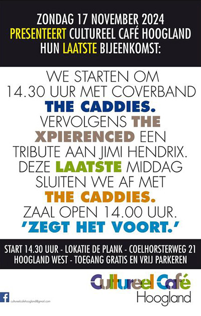 Laatste Cultureel Café in café De Plank in Hoogland-West