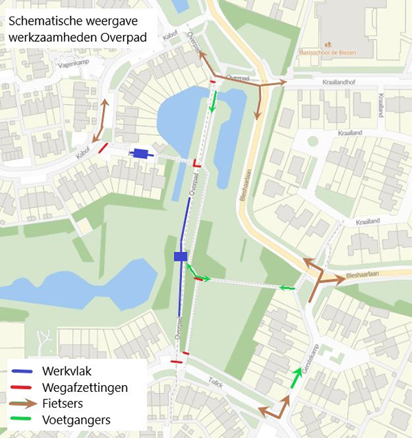 Tolick Kabof fietspad afgesloten situatieschets