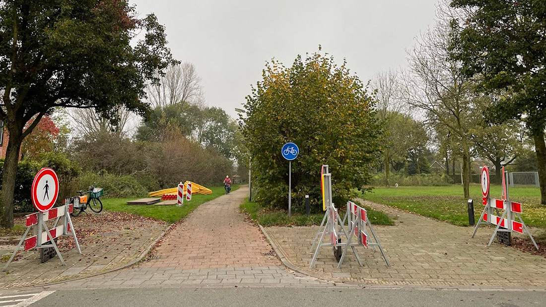 Tolick Kabof fietspad afgesloten