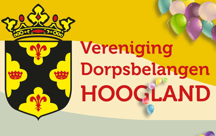 Vereniging Dorspbelangen Hoogland met vlag 40 jaar