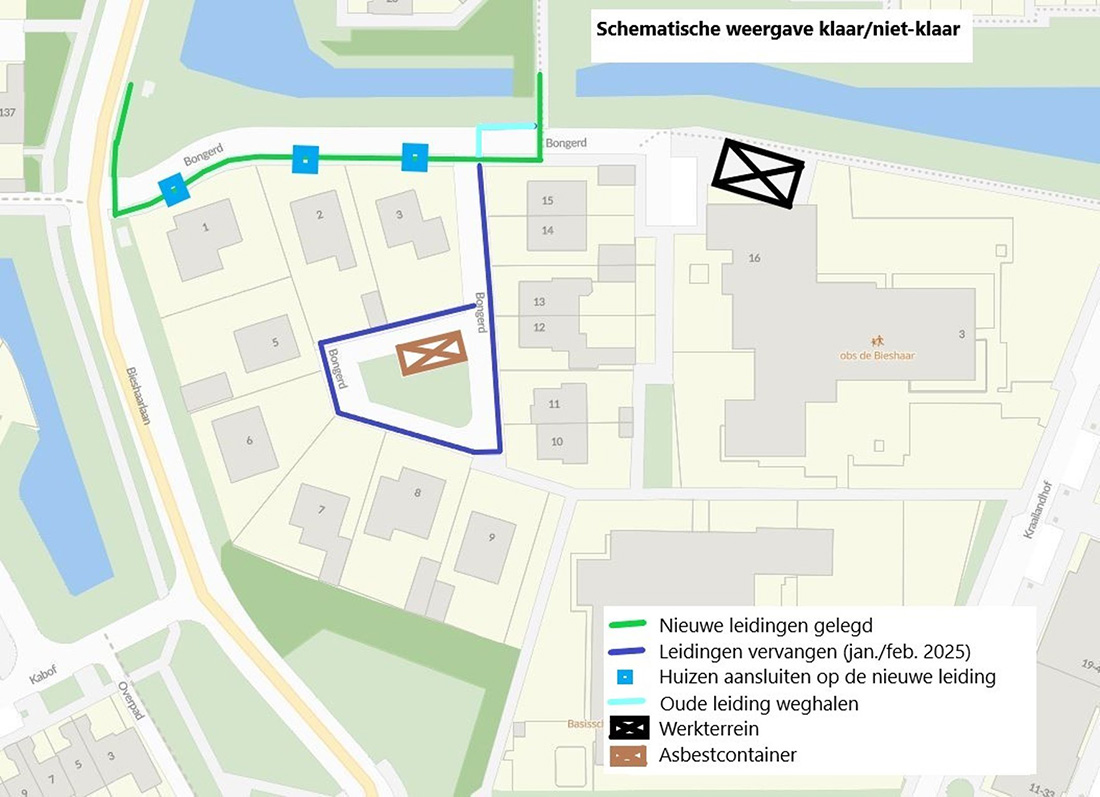 Tolick en Bongerd tijdelijk toegankelijk kaart