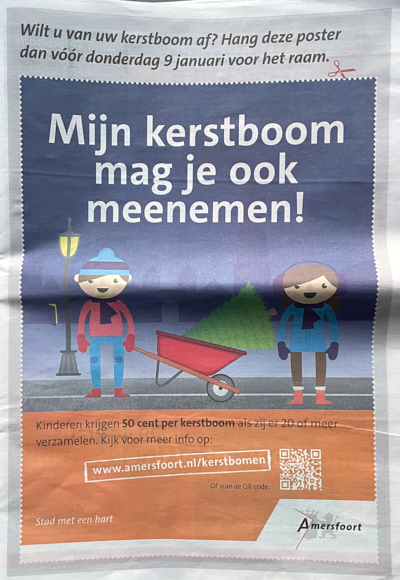 Kerstboom inleveren poster Hoogland