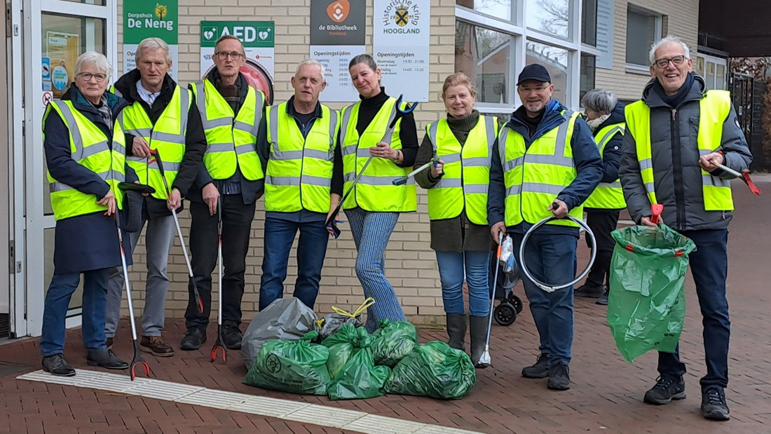 Zwerfvuil inzamelen in Hoogland