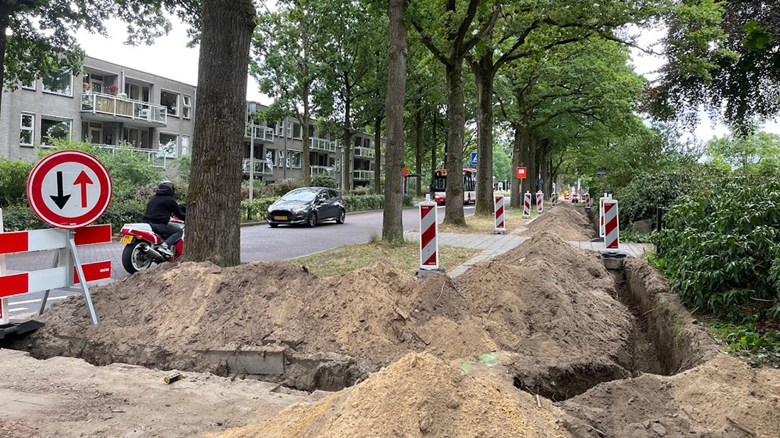 Diepe geulen langs Hamseweg en Schothorsterlaan