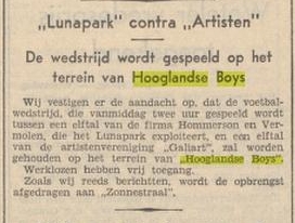 Krantenknipsel Hooglandse Boys