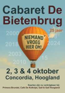 Bietenbrug kaartverkoop staande flyer