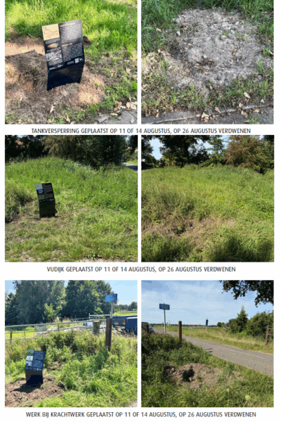 Diefstal 3 informatiepanelen over Grebbelinie