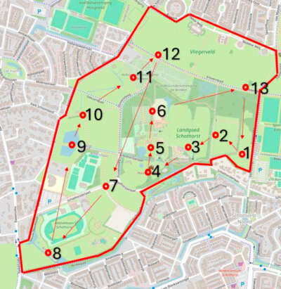 Plattegrond hazentelling Park Schothorst
