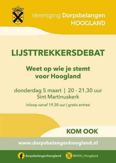 VDH lijsttrekkersdebat poster bij stellingen