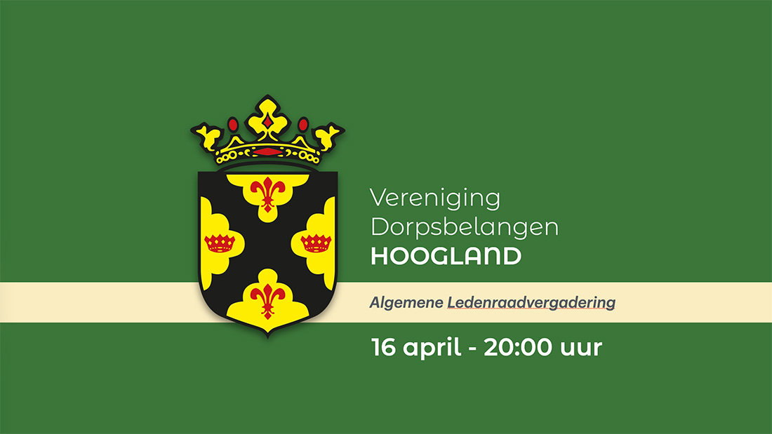 Dorpsbelangen Hoogland houdt ledenvergadering op 16 april