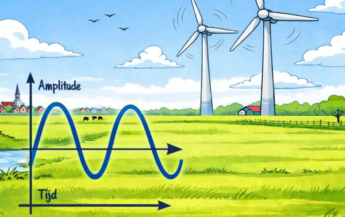 Laagfrequent geluid windturbines met dorpje