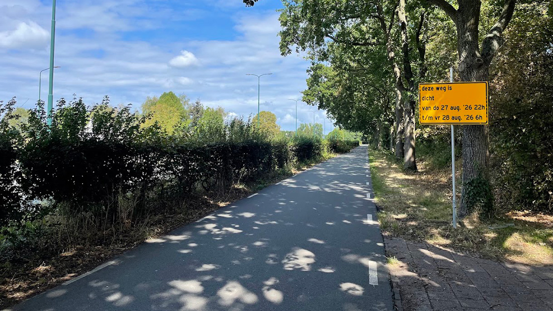 Parallelweg Bunschoterstraat tijdelijk afgesloten